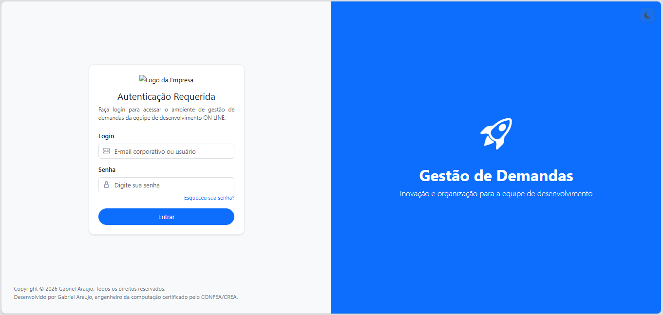 Captura de ecrã da aplicação — vista 1