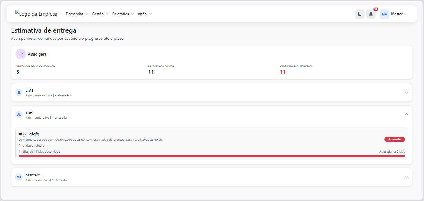 Captura de ecrã da aplicação — vista 6