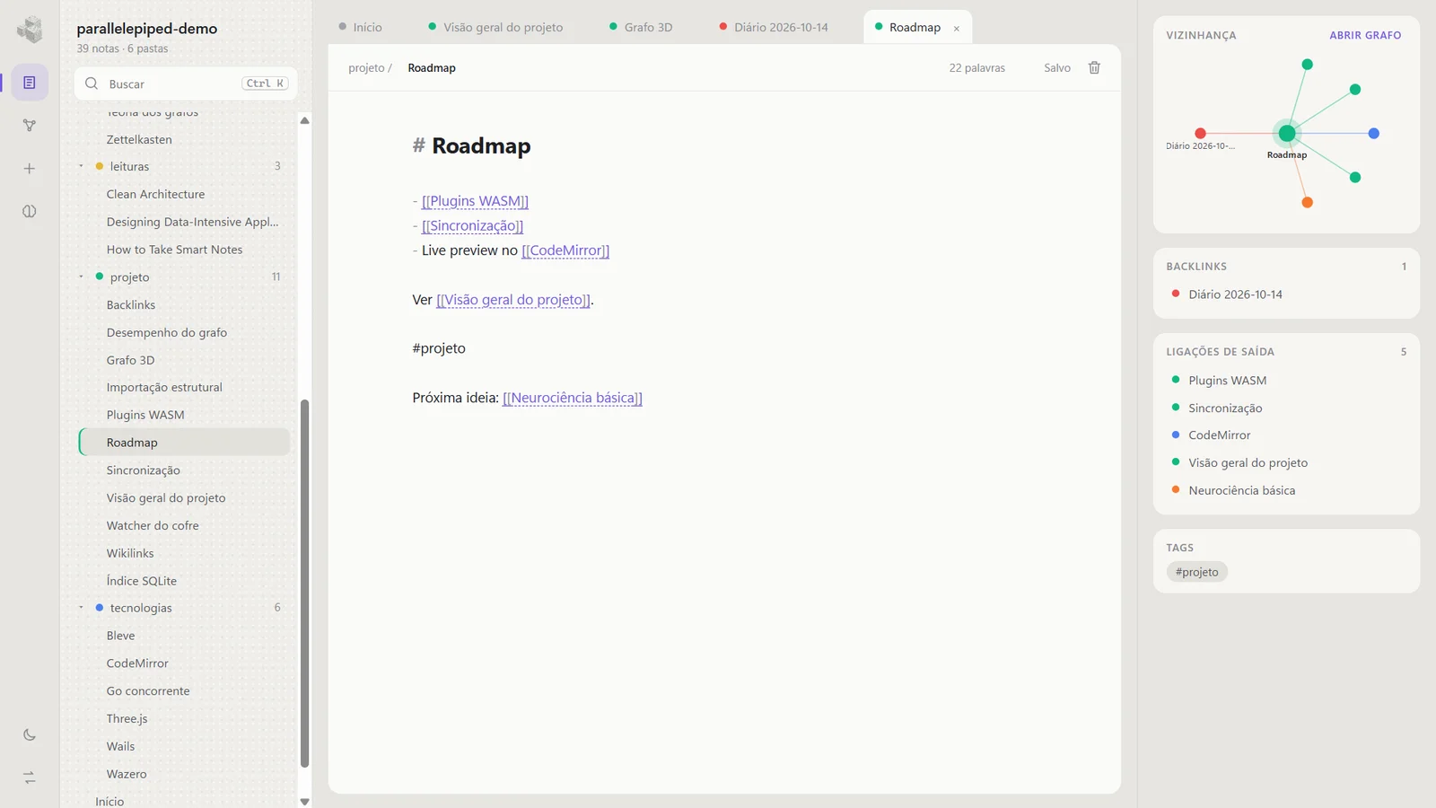 The editor and context column in the light theme